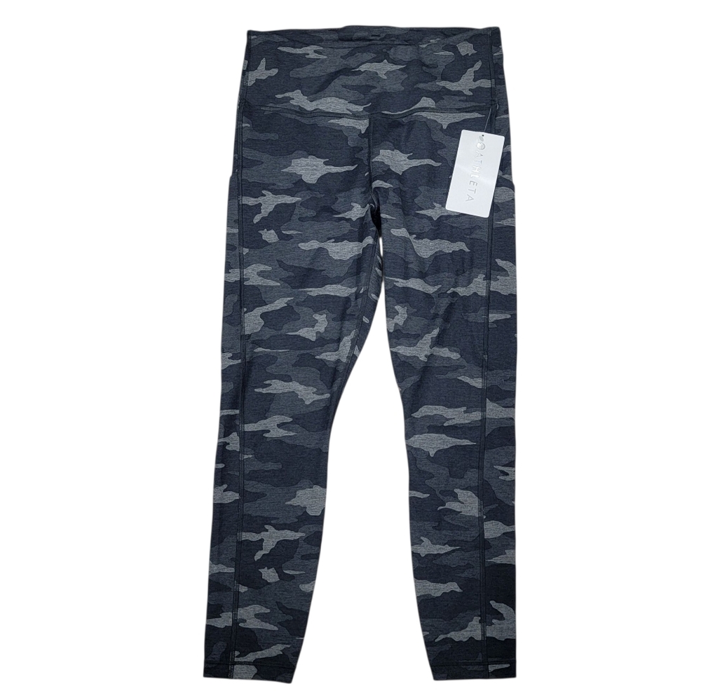 NWT Athleta Ultimate Camo 7/8 Tights Grey Athletic Workout Leggings Women’s M - Picture 1 of 17